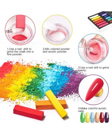 Acrylic Powder and Liquid Set Acrylic Nail Starter Kit with 36 Soft Pastel Colored Chalks 150ml Acrylic Liquid Nail Brush & Cup for DIY Colorful Acrylic Nail Powder - Buy Online on GoSupps.com