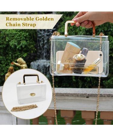 Clear Crossbody Bag for Women - Stylish Stadium Approved Clear Purse-gold - Buy Online on GoSupps.com