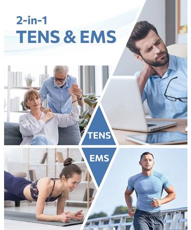 Rechargeable TENS EMS Unit Muscle Stimulator for Pain Relief - 24 Modes, 12 Upgraded Pads - Relieve Lower Back, Knee, Shoulder Pain - Buy Online on GoSupps.com