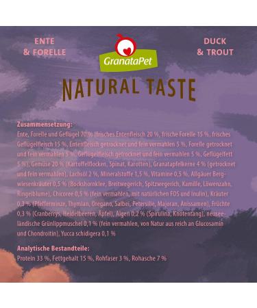 Granatapet Natural Taste Duck & Trout 4kg - Grain-Free No Sugar Additives Single Protein Dry Dog Food for Adults - Buy Online on GoSupps.com