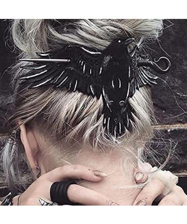 amangul Gothic Bat Hair Clips Nice Hairpin with a Black Barrette Crow Realistic Hairpin Bat Bird Hair Stick for Women Girl - Buy Online on GoSupps.com