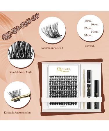 QUEWEL 144 PCS DIY Eyelash Extensions Set - Cluster Applicator Tool & Super Hold Glue - Perfect for at Home Eyelash Extensions - Buy Online on GoSupps.com