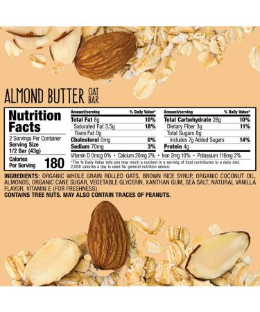 Buy Bobo's Almond Butter Oat Bars - Gluten Free, Vegan, 12 Pack | Healthy On-The-Go Snack - Buy Online on GoSupps.com