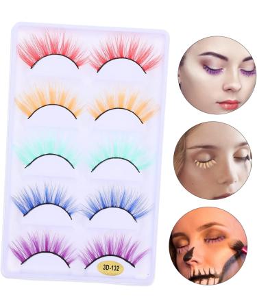 FRCOLOR 5 Pairs Fake Eyelashes 3d Colorful Eyelashes Cosplay Lashes Fake Lashes Natural Fluffy Natural Eyelashes 3d Eyelashes Stage Makeup Lashes Artificial Fiber Supplies Miss - Buy Online on GoSupps.com