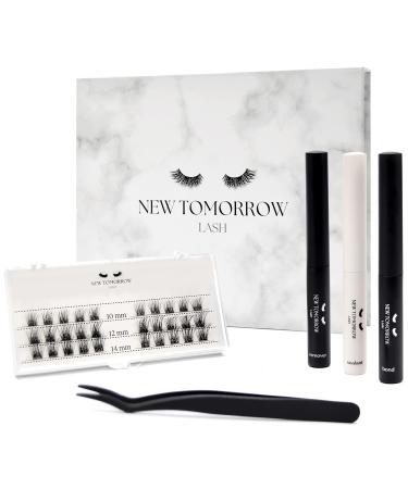 DIY Eyelash Extension Kit up to 7 Day Wear  Starter Kit with 30 Reusable Soft and Lightweight Segmented Lashes (With Micro band)- New Tomorrow Lash (Oh-So-Natural Lash Kit)