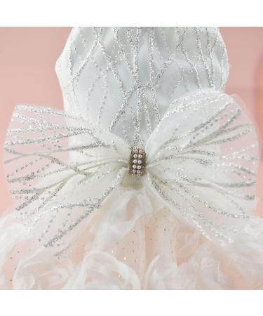 Fladorepet Luxury Dog Wedding Dress - White Rose Tutu for Small Dogs | XL Formal Party & Bridal Costume - Buy Online on GoSupps.com