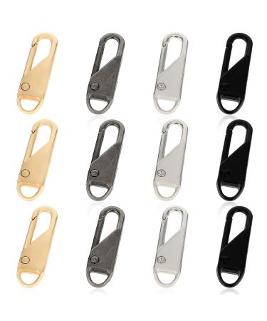 Ouligay 12 pieces zip zipper for zipper pendant metal universal zipper zipper zipper repair set for jackets clothes shoes case backpacks