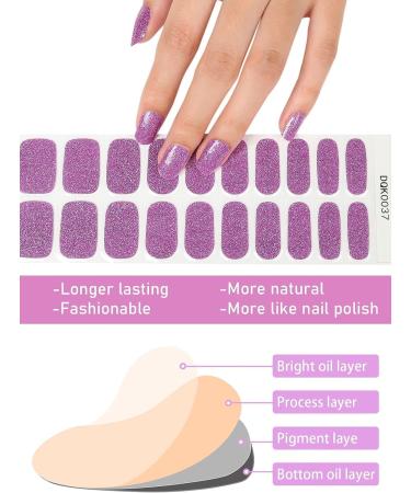 Kalolary Gel Nail Polish Strips Set (Purple) - Semi Cured Waterproof Nail Art Sticker with Nail File - For Women and Girls, UV/LED Lamp Required - Buy Online on GoSupps.com