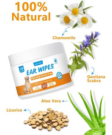 Buy GJYC PET Big Ear Care Pads for Dogs - 120 Count Ear Towels for Dogs & Cats | Keep Your Pet's Ears Clean & Healthy - Buy Online on GoSupps.com