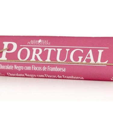Dark chocolate bar with raspberries "Portugal" - 300 g - Gluten-free chocolate - Chocolate bar raspberries and sugar - Smooth and creamy texture - Portuguese gourmet product - Buy Online on GoSupps.com