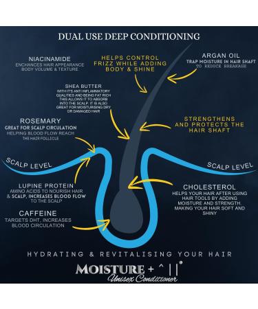 GRD II - Moisture + Conditioner - Designed Specifically For Thinning Hair - Hyper Hair Growth Formula - Infused with Caffeine Rosemary & Shea Butter. Treatment For Dry & Damaged Hair. Unisex. - Buy Online on GoSupps.com