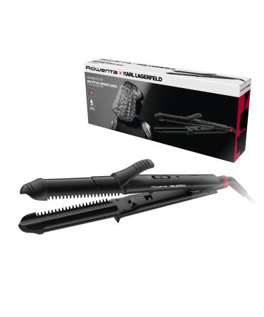 Rowenta MultiSstyler 3in1 Karl Lagerfeld Konisch CF451L 3-in-1 multi-style 35 mm: smoothing shafts and curls ceramic coating temperature control up to 200 2 integrated combs black/red multi-style 3-in-1