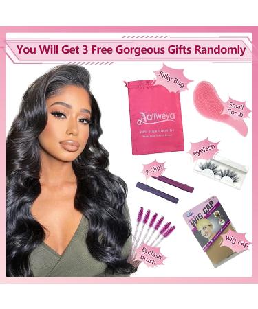 Aaliweya 5x5 HD Lace Closure Human Hair Wig Body Wave 22 inch - Natural Black - Pre Plucked with Baby Hair - 150% Density - Buy Online on GoSupps.com