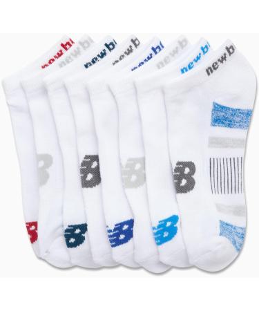 New Balance Boys' Performance No Sweat Low Cut Socks (8 Pack) - White Assorted Medium - Buy Online on GoSupps.com