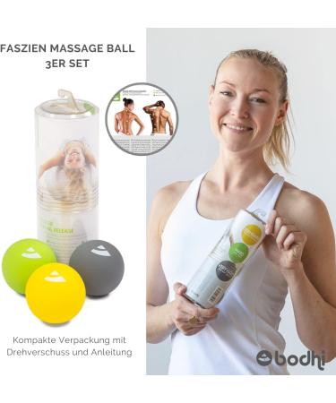Bodhi Fascia Set - 3 Flexible Massage Balls for Whole Body Self-Massage | 6.5 cm Diameter - Buy Online on GoSupps.com