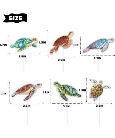 Sea Turtle Cupcake Toppers 18pcs Turtle Swimming Sea Creatures Cake Picks Ocean Sea Themed for Baby Shower Kids 1st Happy Birthday Party Decorations - Buy Online on GoSupps.com
