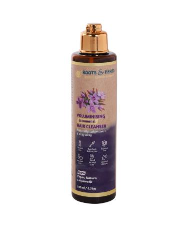 ROOTS AND HERBS Vegan Jatamansi Hair Shampoo - Volume Hair Treatment Cleanser for growth oily scalp keratherapy protecting coloured hair - Organic Anti-Dandruff Formula with itch relief 6.76 oz
