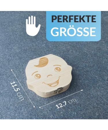 Original Zrilubkrelz Wooden Tooth Box for Children | German Milk Tooth Keepsake Gift | Personalized with Letter | 2 Versions for Boys & Girls - Buy Online on GoSupps.com