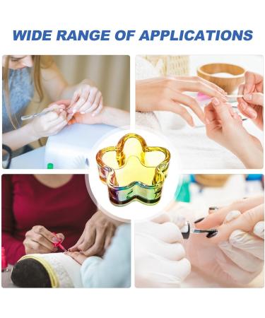 Ipetboom Glass Dappen Monomer Dish Flower Shaped Crystal Acrylic Nail Cup Acrylic Liquid Powder Dappen Bowl Dish Nail Manicure Tool Rainbow - Buy Online on GoSupps.com
