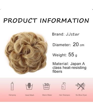 JJstar Messy Hair Bun Curly Wavy Scrunchies - Natural Blonde Chignon for Women & Girls - Buy Online on GoSupps.com