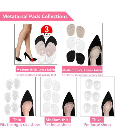 Gel Ball of Foot Cushion 3 Pairs High Heel Forefoot Pads for Pain Relief | Reusable & Transparent | Comfortable Foot Support for Women - Buy Online on GoSupps.com