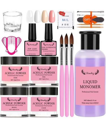 Acrylic Powder and Liquid Set for Beginners Acrylic Nail kit Acrylic Powder Set Nails Kit Acrylic Set with Top Coat and Glue Nail Tip for Nail Extension Carving at Home (Set C) - Buy Online on GoSupps.com
