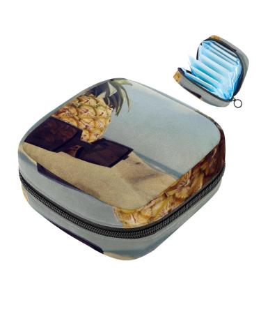 Ananas-beach ladies-napkin storage bag portable menstrual cup bag with zipper for teenagers girls women women