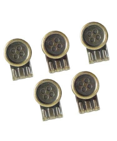 KUNN Mask Button Movable No Sew Button End Suspenders Clips for Pants/Suspenders//Hats,Mask Earloop Ear Relief Metal Button Bronze 5