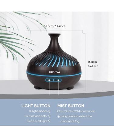 Zovhyya 500ml Aroma Diffuser & Mini Humidifier - 7 Colors Remote Control Quiet Operation 4 Timer Settings - Perfect for Living Room & Essential Oils - Buy Online on GoSupps.com
