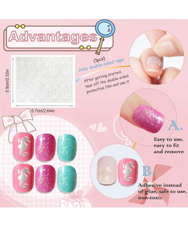 Kalolary 4 Boxes Children's Fingernails | Panda Bunny Pattern Press-On Nails Set with Glue - Perfect Gift for Girls - Buy Online on GoSupps.com