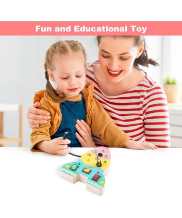 Homcent Busy Board for Toddlers - Montessori Wooden Activity Toy with Buttons & Switches for Motor Skills Development | International Shipping Available - Buy Online on GoSupps.com
