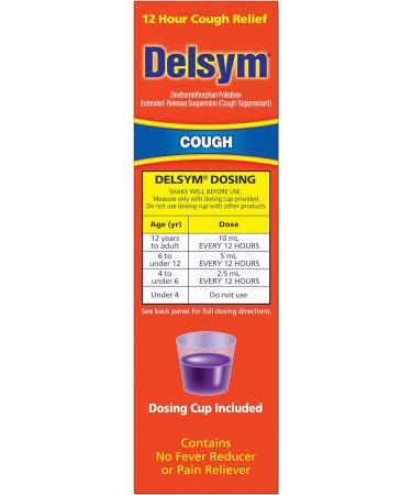 Delsym Adult Cough Suppressant Liquid - Grape Flavor - 5 oz - Pack of 1 - Buy Online on GoSupps.com