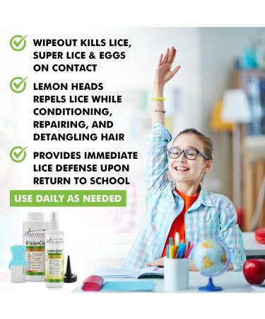 Head Hunters Basic Natural Lice Treatment Kit - Extra Strength Family Shampoo, Repellent Spray, and Lice Comb - Non-Toxic & Effective - 8oz Spray + 32oz WipeOut - Buy Online on GoSupps.com