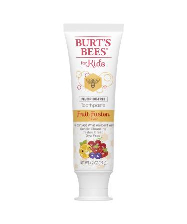 Burt's Bees Kids Toothpaste Fruit Fusion, Fluoride Free, 4.2 Ounce