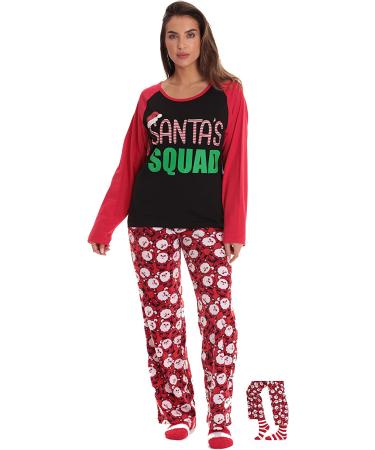 Santa's Squad Matching Christmas Pajamas for Family/Couples - Women's Medium - Buy Online on GoSupps.com