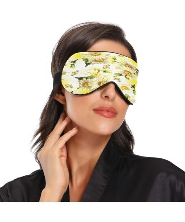 WELLDAY Yellow Wildflowers Sleep Mask - Adjustable Strap for Men and Women - Buy Online on GoSupps.com