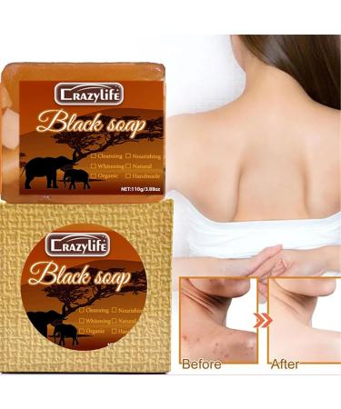  Luckxing Black Soap Skin Gentle Body Scrubs 3.8oz for Women Shea Butter Exfoliating Soap Non Fat Facial Care Auxiliary Shower And Body Man Luckxing - Buy Online on GoSupps.com