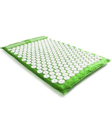 Doyoufitness Acupressure Mat & Pillow Set | 66cm x 40cm | Pain Relief for Head Neck & Back | Ideal for Massage & Relaxation | Green | International Shipping - Buy Online on GoSupps.com