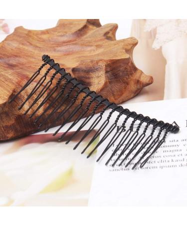 6-Piece Metal Hair Comb Clips - Bridal Wedding Veil Accessory for Women and Girls in Black - Buy Online on GoSupps.com