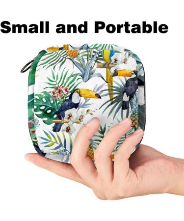 Menstrual Pad Bag with Zipper | Stylish Tampons Collection Pouch for Women & Girls - Tropical Design - Buy Online on GoSupps.com