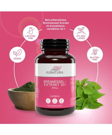 Kunatura Nettle Extract 10:1 - 200 High-Quality Capsules | 900mg Daily Dose No Additives | Effective Herbal Supplement - Buy Online on GoSupps.com