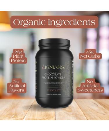 Ignians Organic Plant-Based Protein Powder|Pea Blend|26.5 g Protein| 5g Carbs|Vegan Friendly|Lactose Free|for Men & Women|for Shakes Smoothies & Baking|Chocolate - Buy Online on GoSupps.com