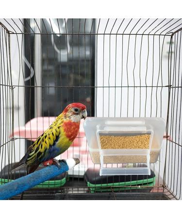 LSRVNM 2-Piece Bird Cage Feeder Set - Transparent Parrot Feeder & Water Bowl for Budgies Canaries & Nymphics - Perfect Hanging Design with Standing Poles - Buy Online on GoSupps.com