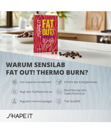 Sensilab Fat Out! T5 Superstrength - Powerful Fat Burner with Taurine Caffeine & Green Tea Extract - 180 Capsules for Men & Women - Enriched with Iron Iodine Chromium & Vitamin B3 - Buy Online on GoSupps.com