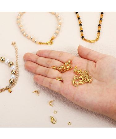 450-Piece Jewelry Making Kit - Bead Tips, Jump Rings, Lobster Clasps for DIY Crafts (Gold) - Buy Online on GoSupps.com