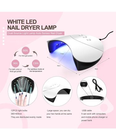 Professional Gel Nail Polish Kit with UV Light, Drill, Poly Extension Gel, Gel Polish, Glitter, Nail Rhinestones - Salon Quality All-in-One Manicure Starter Kit for Women - Buy Online on GoSupps.com