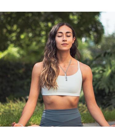 WOBBLO Conscious Breathing Anapana Meditation Device | Stress Relief Wearable for Men & Women - Silver - Buy Online on GoSupps.com