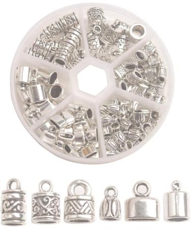 100PCS Antiqued Silver Metal Cord End Caps for Leather Art - ChangJin One Box - Buy Online on GoSupps.com