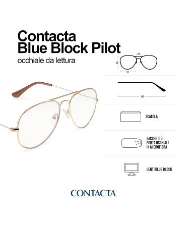 Contacta Blue Block Pilot Computer Glasses - Blue Light Protection for Men & Women with Holder - Neutral Diopters - Gray - Buy Online on GoSupps.com