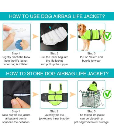 Buy PiliStar Adjustable Dog Life Jacket with Airbag Handle - Reflective Stripes M Green - Best International Shipping - Buy Online on GoSupps.com